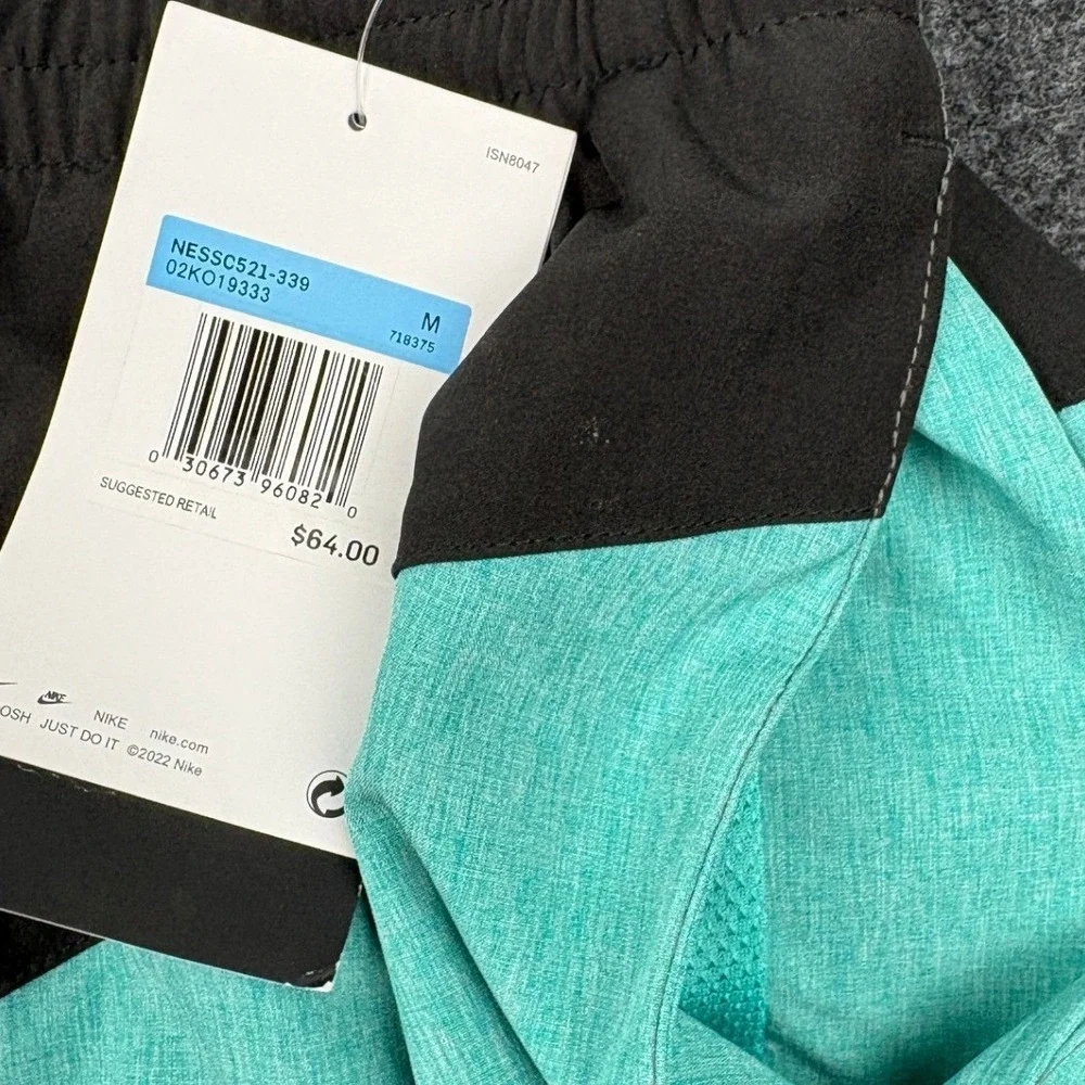 Nike Mens Colorblock Swim Trunks Black Teal Grey Board Shorts NWT NESSC521-339 M
